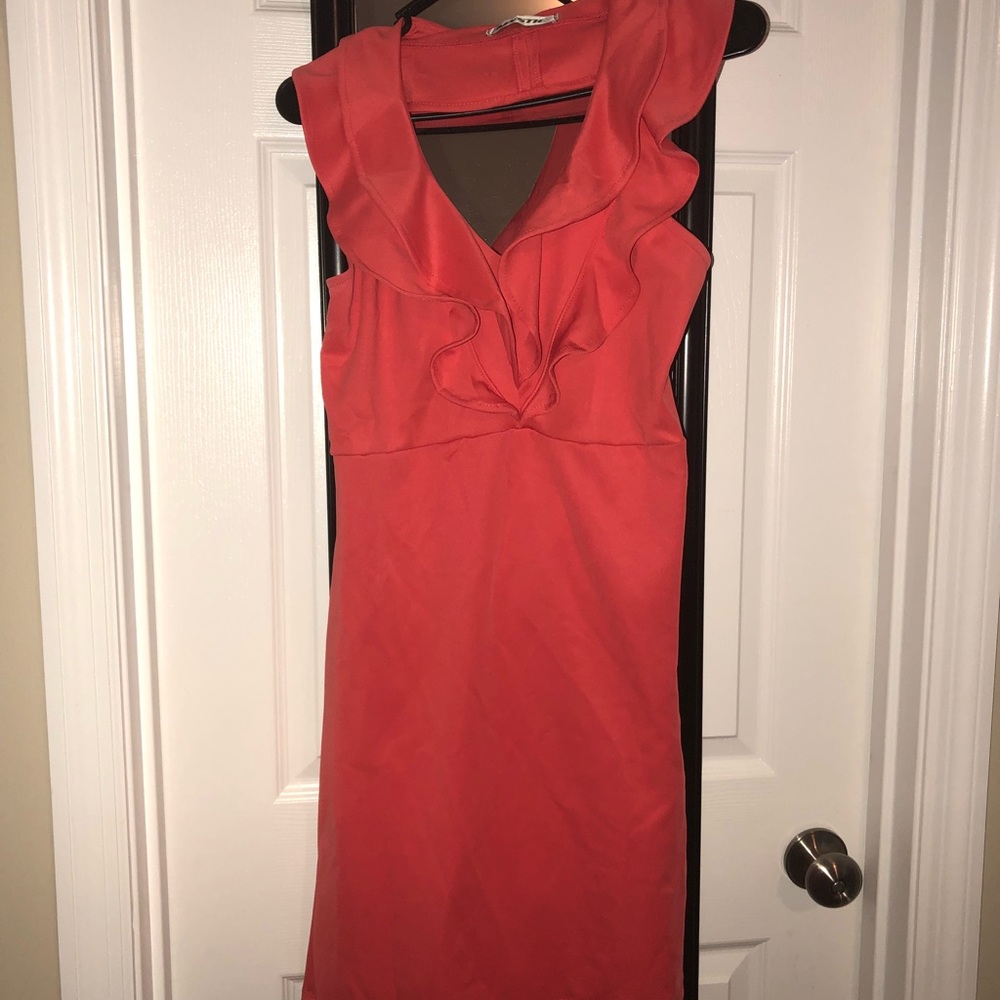 Coral halter dress